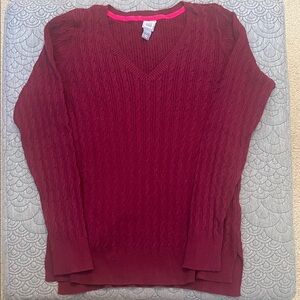 JCPenney Women's V-Neck Sweater - Deep Red